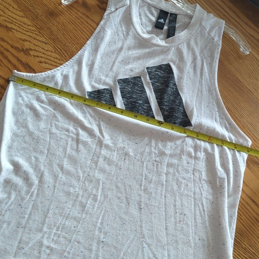 Adidas Women's Ultimate Sleeveless Tank Top White Melange Size Large - Picture 7 of 8